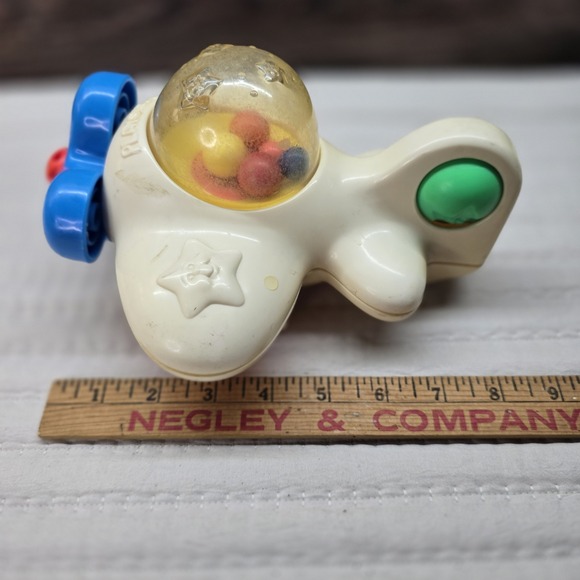 Vintage Playskool Toy Plane Airplane‎ 1988 Yellow Blue Rattle Retro - Picture 6 of 7